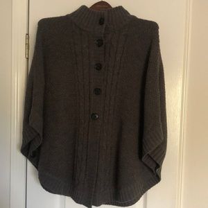 Knit dark gray poncho